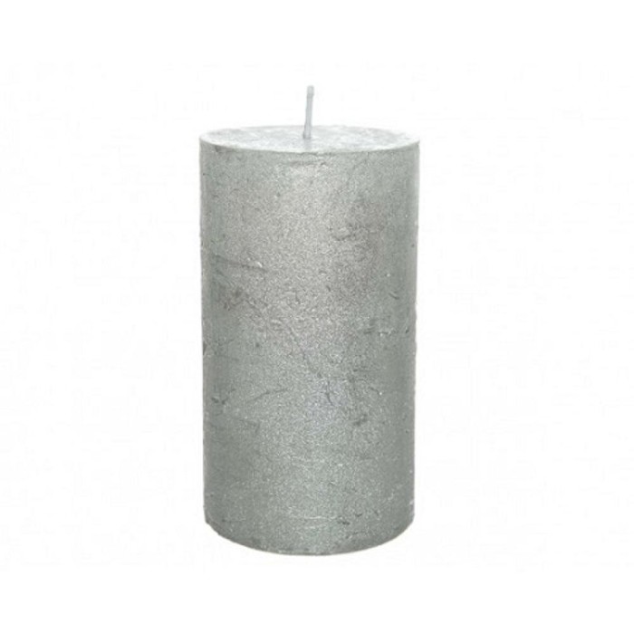CANDELA CILINDRICA METALL. SILVER 6.8X12C